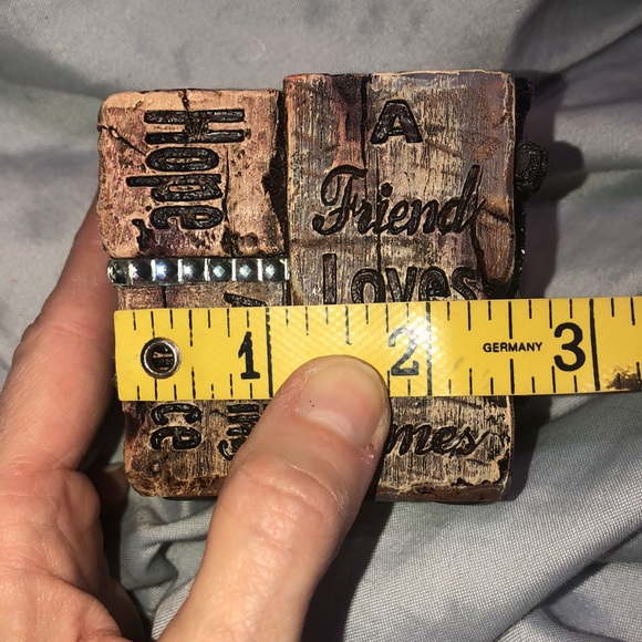 Candle holder cube Cross Jesus 4 sided Peace Strength Love Trust Faith Hope - Picture 8 of 8